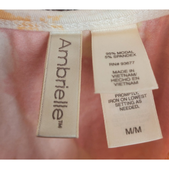 Ambrielle Orange Floral V-Neck Cami Chemise Slip Nightgown Medium - Picture 2 of 6